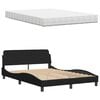 vidaXL Bett mit Matratze Schwarz 120x200 cm Stoff