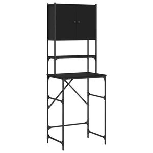 vidaXL Waschmaschinenschrank Schwarz 68x48,5x194 cm