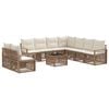 vidaXL Gartensofa-set 10 pcs Beige Poly-Rattan