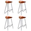 vidaXL Barhocker 4 Stk. Braun Echtleder