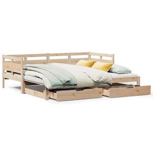 vidaXL Tagesbett Ausziehbar mit Schubladen ohne Matratze 90x190 cm
