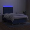 vidaXL Boxspringbett mit Matratze & LED Blau 120x200 cm Stoff