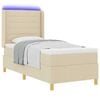 vidaXL Boxspringbett mit Matratze Creme 100 x 200 cm Stoff