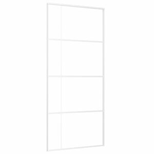 vidaXL Schiebet&uuml;r ESG-Glas und Aluminium 90x205 cm Wei&szlig;