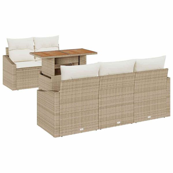 vidaXL Garten Essgruppe mit Kissen Beige und Creme 100 x 55 x 73 cm