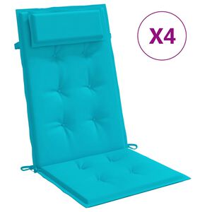 vidaXL Hochlehner-Auflagen 4 Stk. T&uuml;rkis Oxford-Gewebe