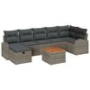 vidaXL Garten-Sofa-Set mit Kissen mit Speicher 8 pcs Grau Poly Rattan
