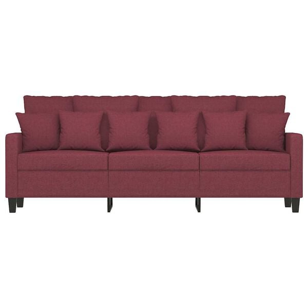 vidaXL 3-Sitzer-Sofa Weinrot 180 cm Stoff