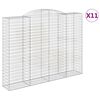 vidaXL Gabionen mit Hochbogen 11 Stk 300x50x220/240cm Verzinktes Eisen