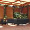 vidaXL 10-tlg. Garten-Lounge-Set mit Kissen Schwarz Massivholz Kiefer