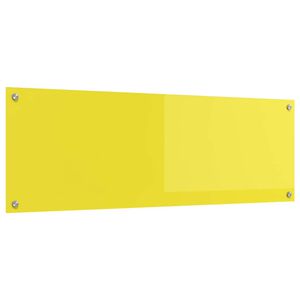 vidaXL K&uuml;chenr&uuml;ckwand Gelb 120 x 40 cm Geh&auml;rtetes Glas