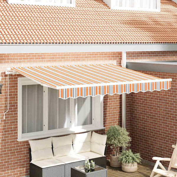 vidaXL Einziehbare Markise Blau und Orange 250 x 200 cm Stoff