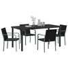 vidaXL Garten Essgruppe 5 pcs Schwarz Poly Rattan