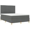 vidaXL Boxspringbett mit Matratze Dunkelgrau 140 x 200 cm Stoff