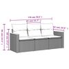 vidaXL 3-teiliges Gartensofa-Set mit Kissen, schwarzes Polyrattan