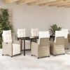 vidaXL Garten Essgruppe mit Kissen 7 pcs Beige Poly-Rattan