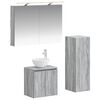 vidaXL Badezimmerm&ouml;bel-Set 4 stk. Grau Sonoma Ingenieurholz und Glas