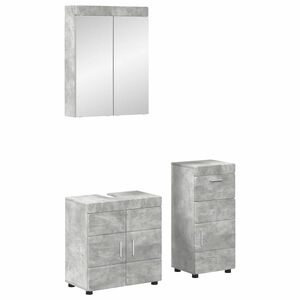 vidaXL Badezimmerm&ouml;bel-Set TULUM 3 pcs Beton Grau 60 x 34 x 63 cm