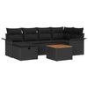 vidaXL Gartensofa-set mit Kissen 7 pcs Schwarz Poly Rattan