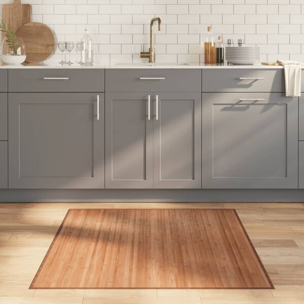 vidaXL Teppich Quadratisch Natur 100x100 cm Bambus