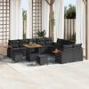 vidaXL Gartensofa-set mit Kissen 17 pcs Schwarz Poly-Rattan