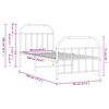 vidaXL Bettgestell mit Kopf- und Fu&szlig;teil Metall Wei&szlig; 90x190 cm