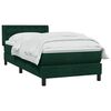 vidaXL Boxspringbett mit Matratze Dunkelgr&uuml;n 90x220 cm Samt