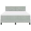 vidaXL Boxspringbett mit Matratze Hellgrau 140 x 200 cm Samt