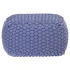 vidaXL Handgestrickter Pouf Blau 50 x 50 x 30 cm Baumwolle