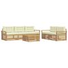 vidaXL Outdoor-Sofagarnitur 6 Stk. Wei&szlig; und Creme