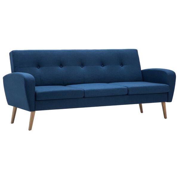 vidaXL Sofa 3-Sitzer Stoff Blau