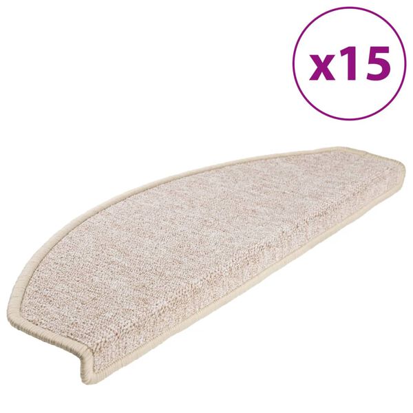 vidaXL Stufenmatten 15 Stk. 65x24x4 cm Taupe Halbrund Gro&szlig;