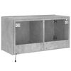 vidaXL TV-Wandschrank mit LED-Leuchten Betongrau 80x35x41 cm