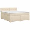 vidaXL Boxspringbett mit Matratze Creme 140 x 190 cm Stoff
