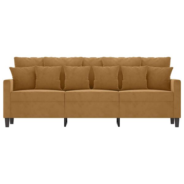 vidaXL 3-Sitzer-Sofa Braun 180 cm Samt
