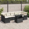 vidaXL Garten-Sofa-Set mit Kissen 8 pcs Schwarz Poly Rattan