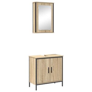 vidaXL Badezimmerm&ouml;bel-Set 2 stk. Braun 60 x 30 x 60 cm Holzwerkstoff