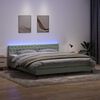 vidaXL Boxspringbett mit Matratze & LED Hellgrau 200x220 cm Samt