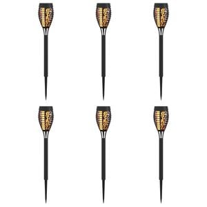 vidaXL Au&szlig;en Solarlichter mit Erdnagel 6 pcs Warmes Wei&szlig; 47,5 cm ABS