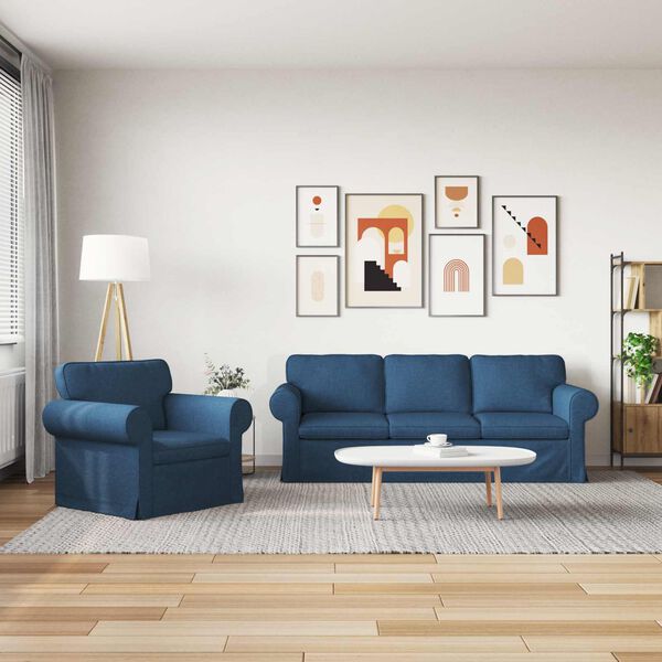 vidaXL Sofa 2 pcs Blau 215 x 82 x 80 cm Stoff