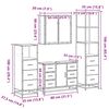 vidaXL 4-tlg. Badm&ouml;bel-Set Sonoma-Eiche Holzwerkstoff