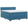 vidaXL Boxspringbett mit Matratze Dunkelblau 160 x 200 cm Samt