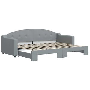 vidaXL Tagesbett Ausziehbar Hellgrau 80x200 cm Stoff