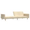 vidaXL Schlafsofa 2-Sitzer mit Fu&szlig;hocker Creme Stoff