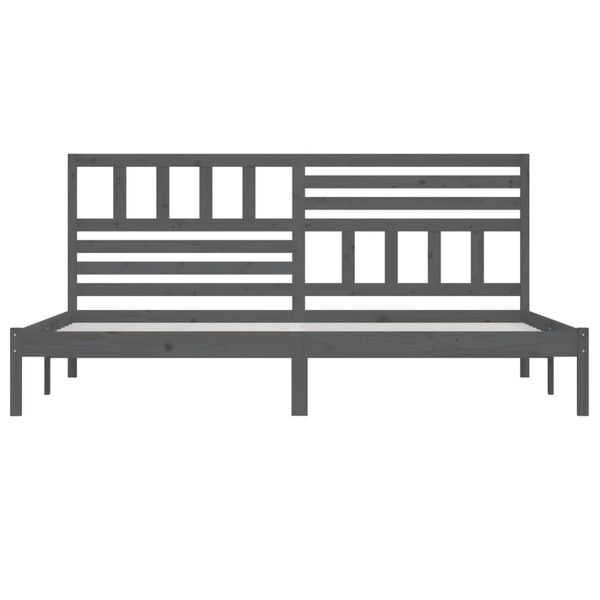 vidaXL Massivholzbett Grau Kiefer 200x200 cm