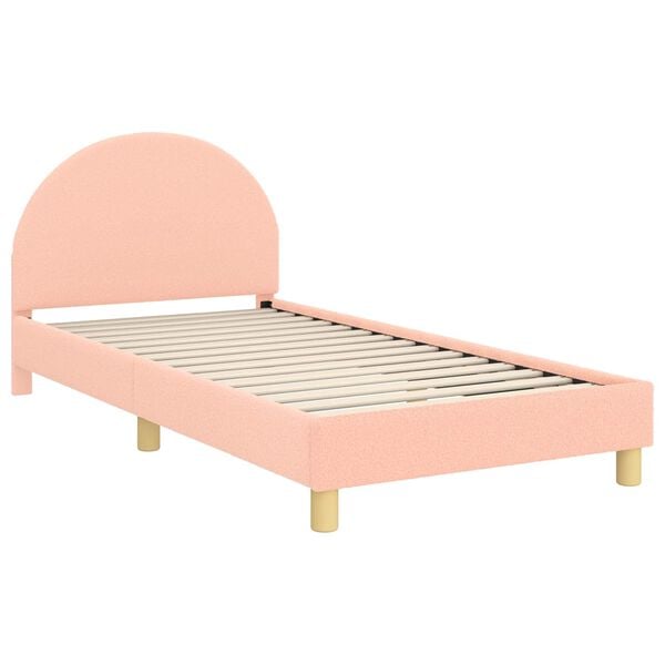 vidaXL Kinderbettgestell mit Kopfteil Rosa 90 x 200 cm Schafstoff