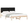 vidaXL Bettgestell mit gepolstertem Kopfteil Schwarz 160 x 200 cm