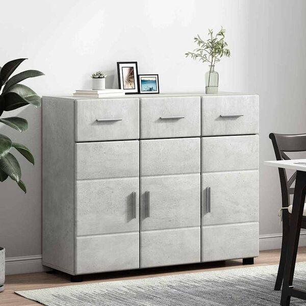 vidaXL Sideboard mit T&uuml;r Beton Grau 88,5 x 30,5 x 73 cm Holzwerkstoff
