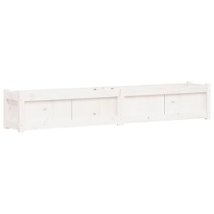 vidaXL Pflanzk&uuml;bel Wei&szlig; 180x31x31 cm Massivholz Kiefer