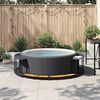 vidaXL Whirlpool-Umrandung mit Stauraum Holztreppe Schwarz Poly Rattan